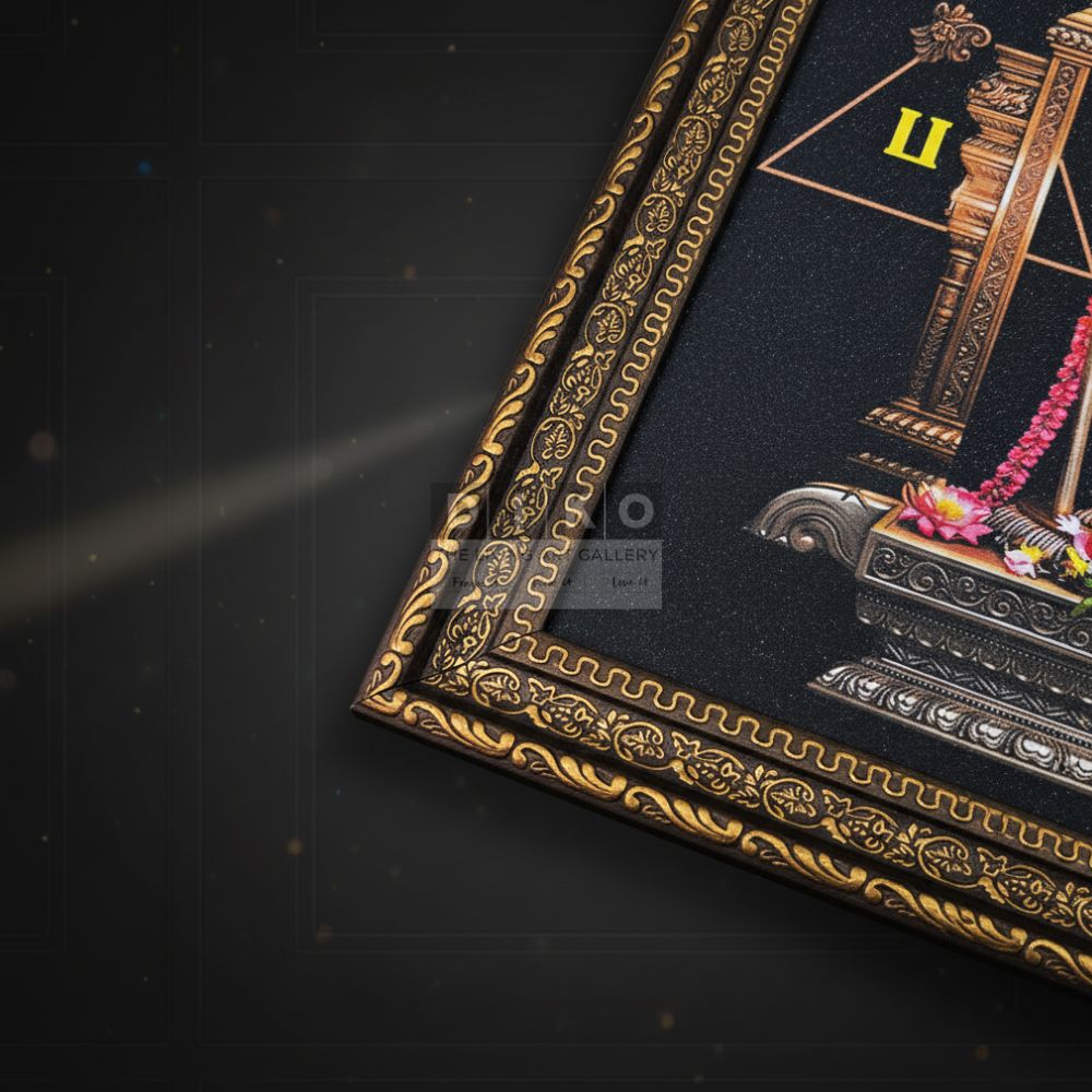 Divine Lord Andi Murugan Sacred Frame – Premium Gold Finish Spiritual Wall Art for Pooja Room