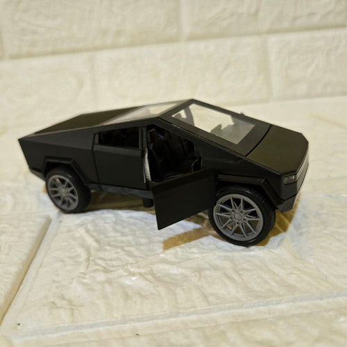 Cybertruck-Inspired Matte Black Die-Cast Model – Futuristic Electric Pickup Collectible