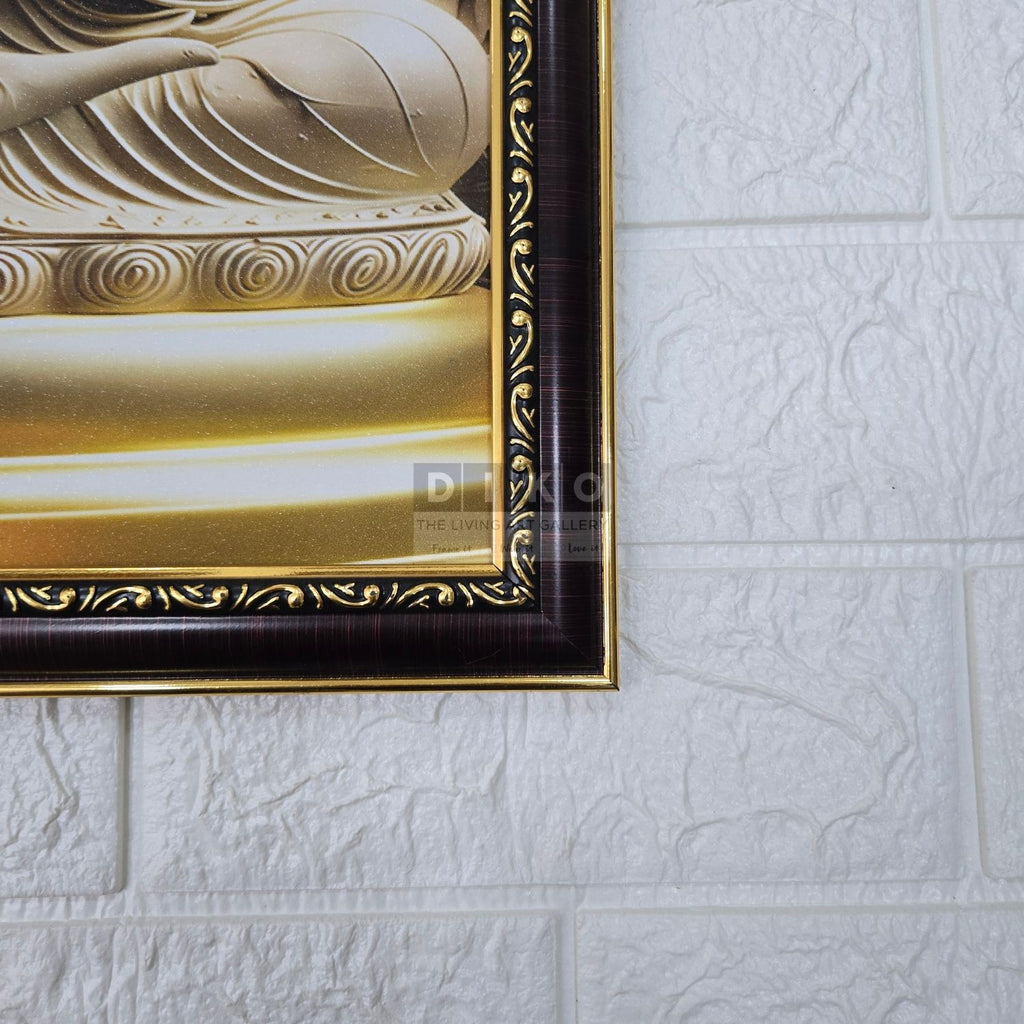 Golden Serenity Buddha – Premium Spiritual Framed Art