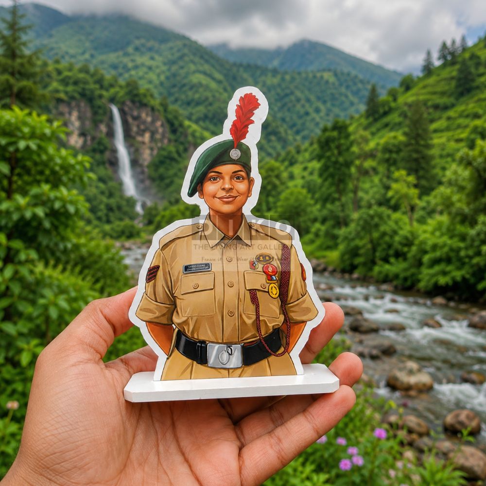 Personalized NCC Cadet Caricature Standee – Custom Uniform Desk Décor & Graduation Gift