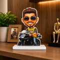 Personalized Biker Caricature Standee – Custom Motorcycle Rider Desk Decor & Gift