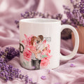 Father & Daughter Floral Ceramic Coffee Mug – Heartwarming Family Gift