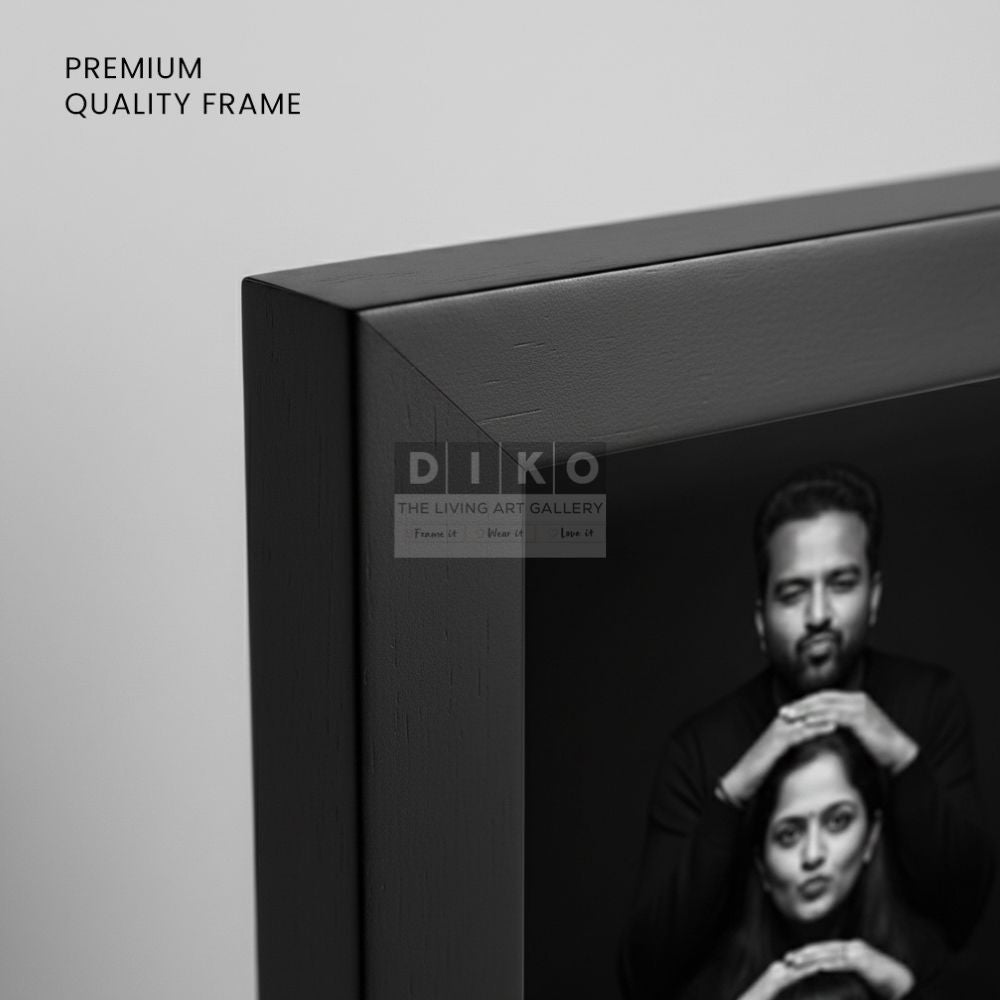 Personalized Family Photo Frame – Custom Black & White Portrait Wall Art with Quote | Premium Memory Keepsake Gift
