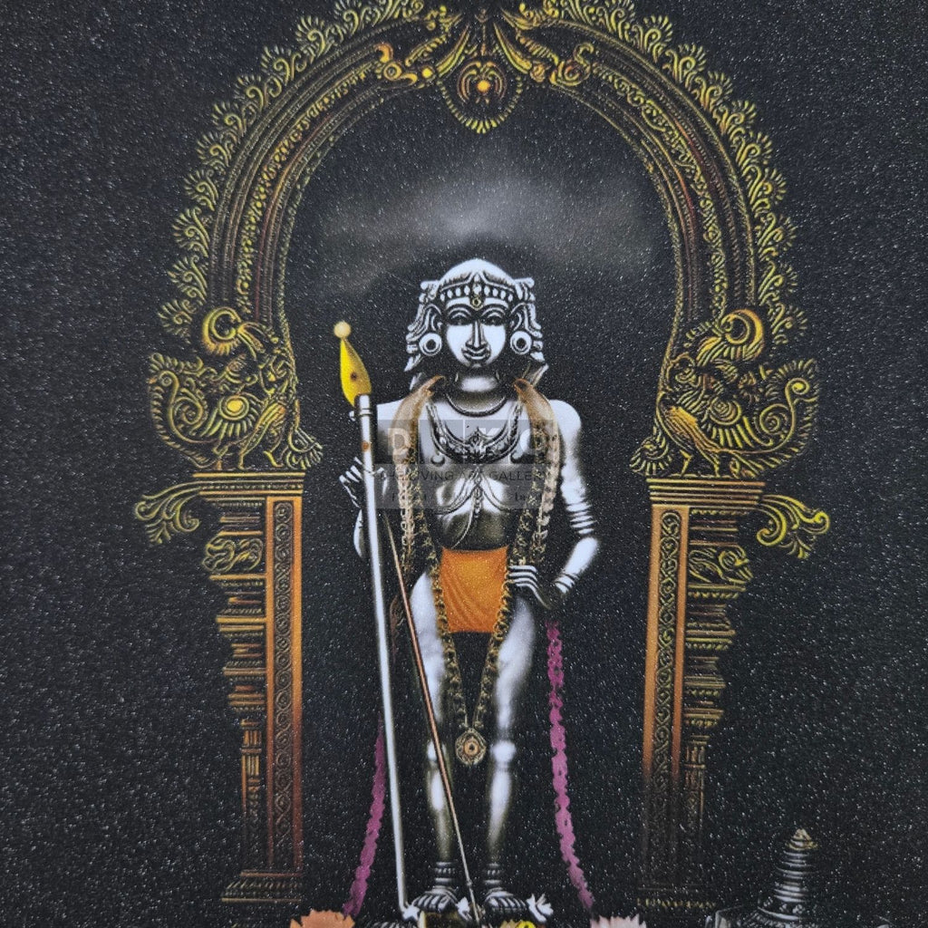 Divine Murugan Tanjore Style Framed Wall Art with Ornate Gold Detailing