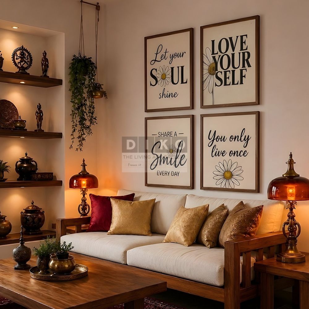 Smile, Shine & Love Yourself – Motivational Floral Wall Decor