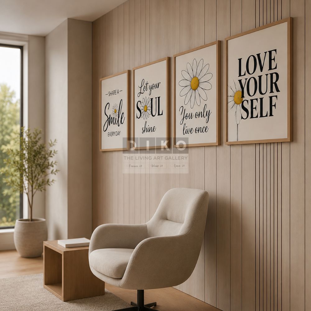 Smile, Shine & Love Yourself – Motivational Floral Wall Decor