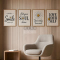 Smile, Shine & Love Yourself – Motivational Floral Wall Decor