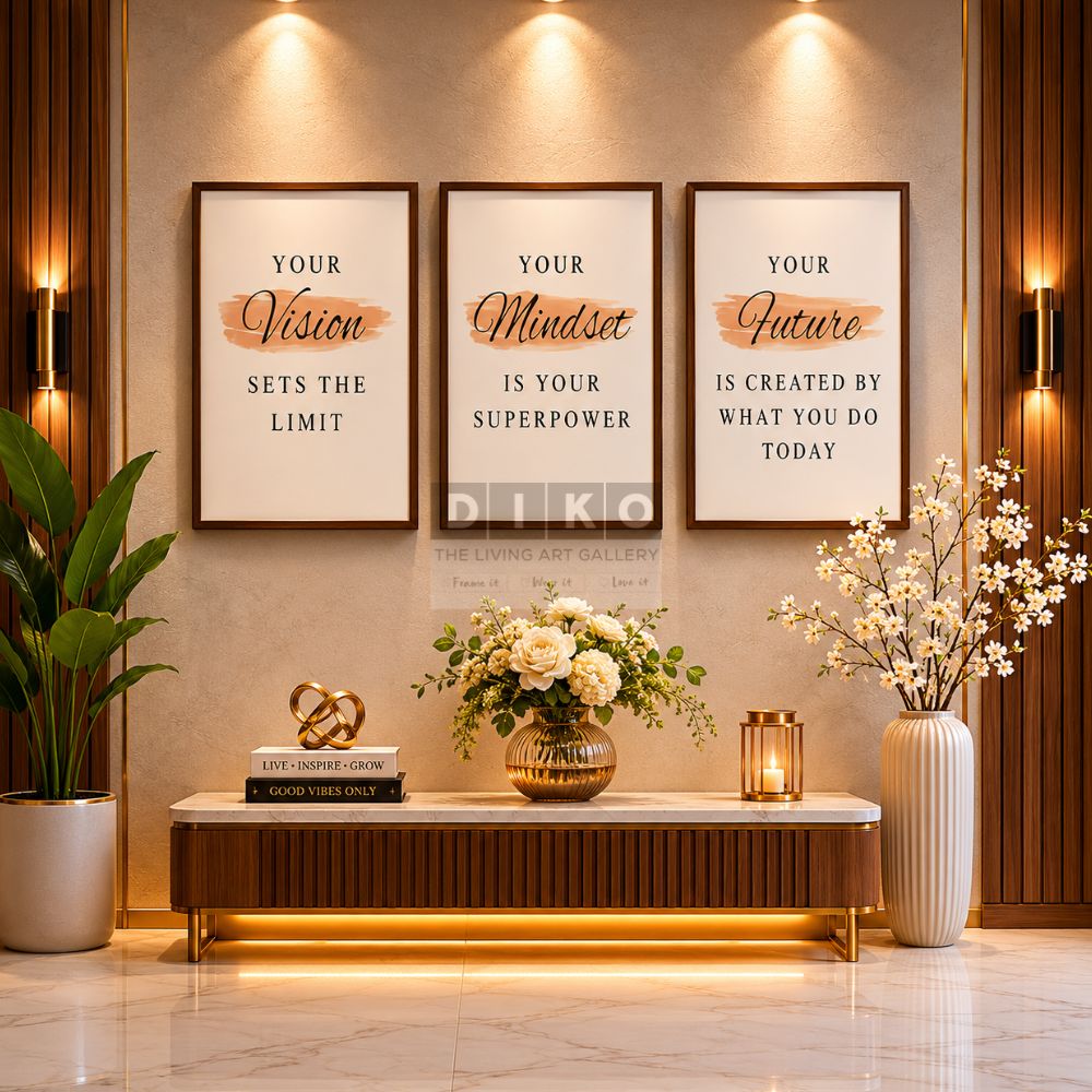 Inspirational Motivational Wall Art Frame Set – Modern Minimalist Quote Posters for Living Room & Office Decor