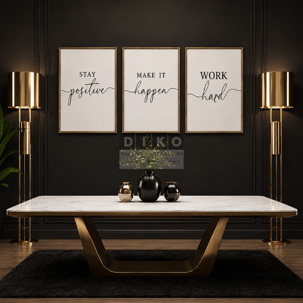 Motivational Wall Art Quote Frames Set – Modern Luxury Inspirational Living Room Decor
