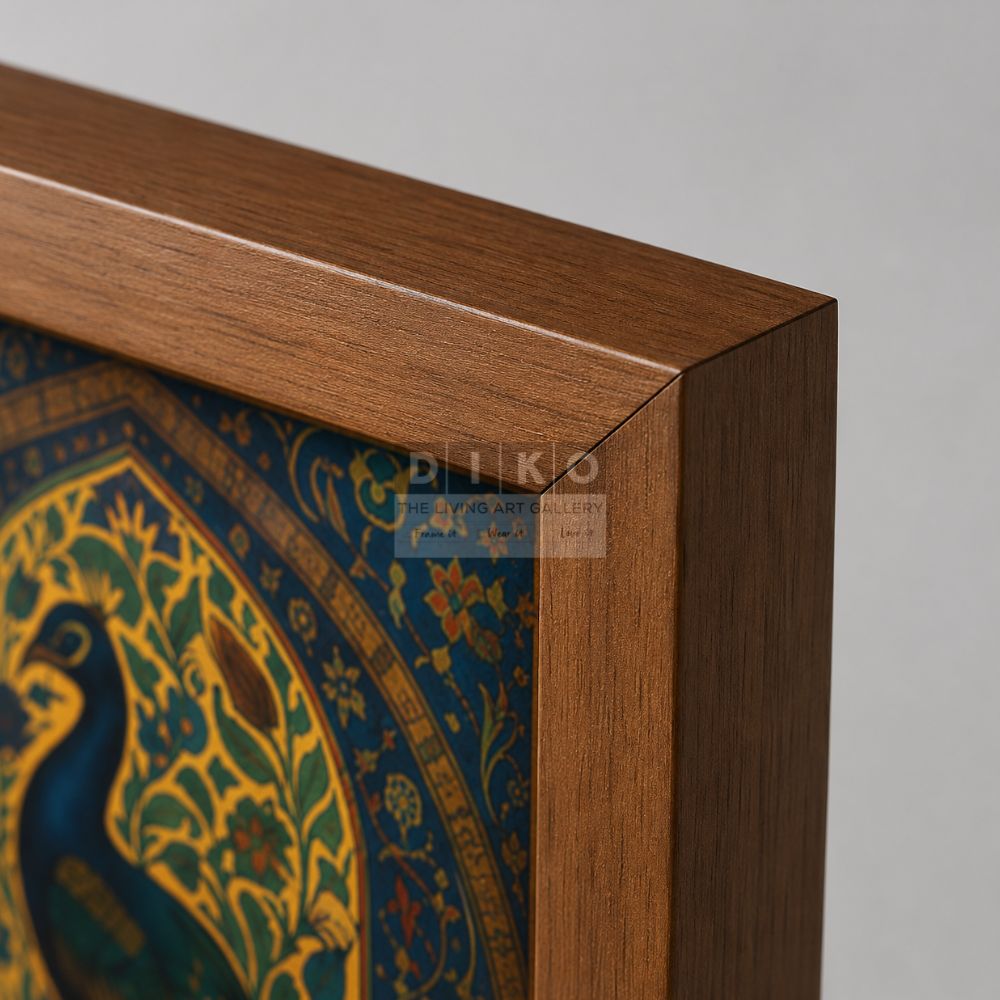 Royal Peacock Mandala Wall Art Frame – Luxury Bohemian Bird Artwork for Elegant Home Decor