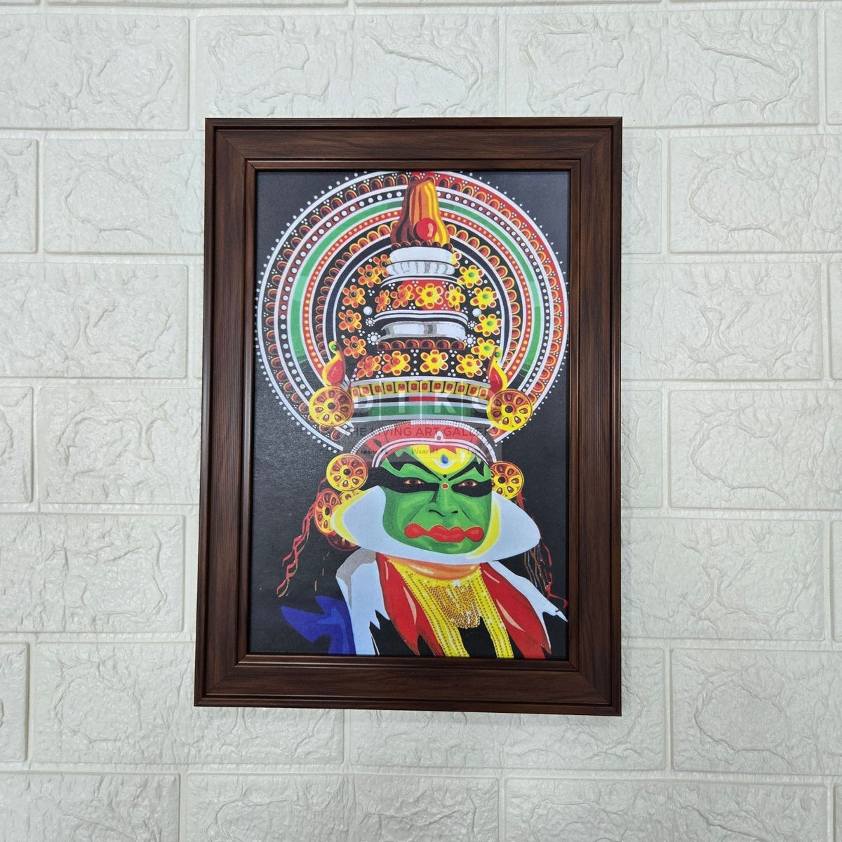 Traditional Kathakali Art Wall Frame – Vibrant Kerala Cultural Portrait