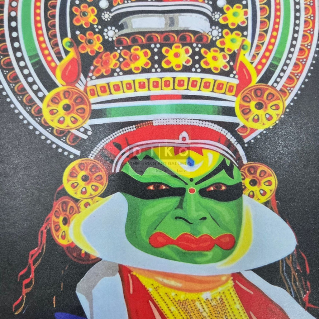 Traditional Kathakali Art Wall Frame – Vibrant Kerala Cultural Portrait