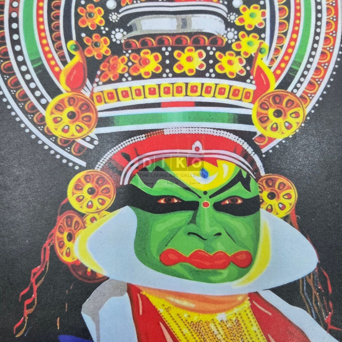 Traditional Kathakali Art Wall Frame – Vibrant Kerala Cultural Portrait