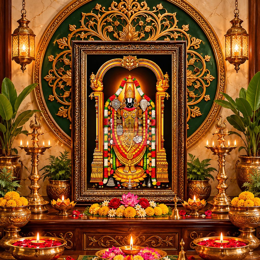 Sacred Lord Venkateswara Balaji Devotional Wall Art Frame