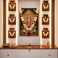 Premium Hindu Gods & Goddess Gallery Wall Art Set | Traditional Pooja Room Framed Decor Collection