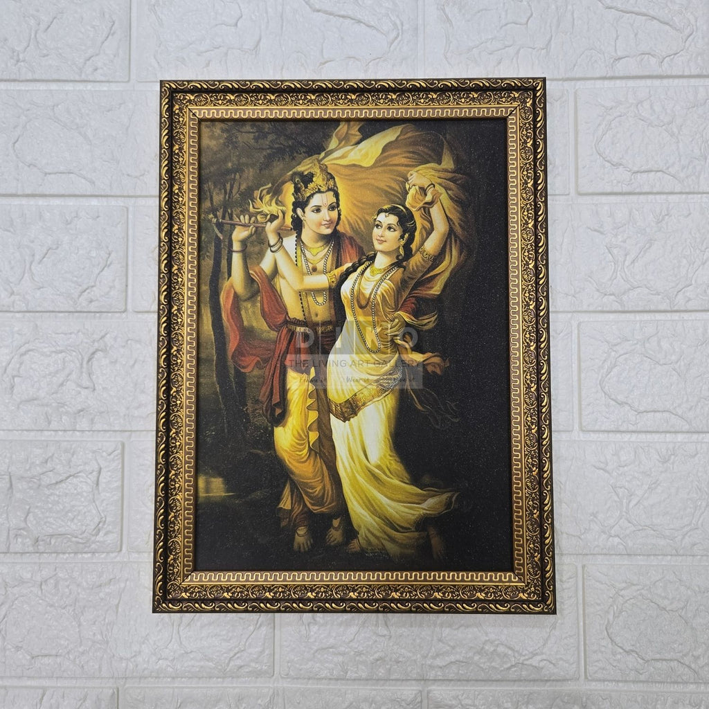 Divine Radha Krishna Love Dance Wall Art Frame