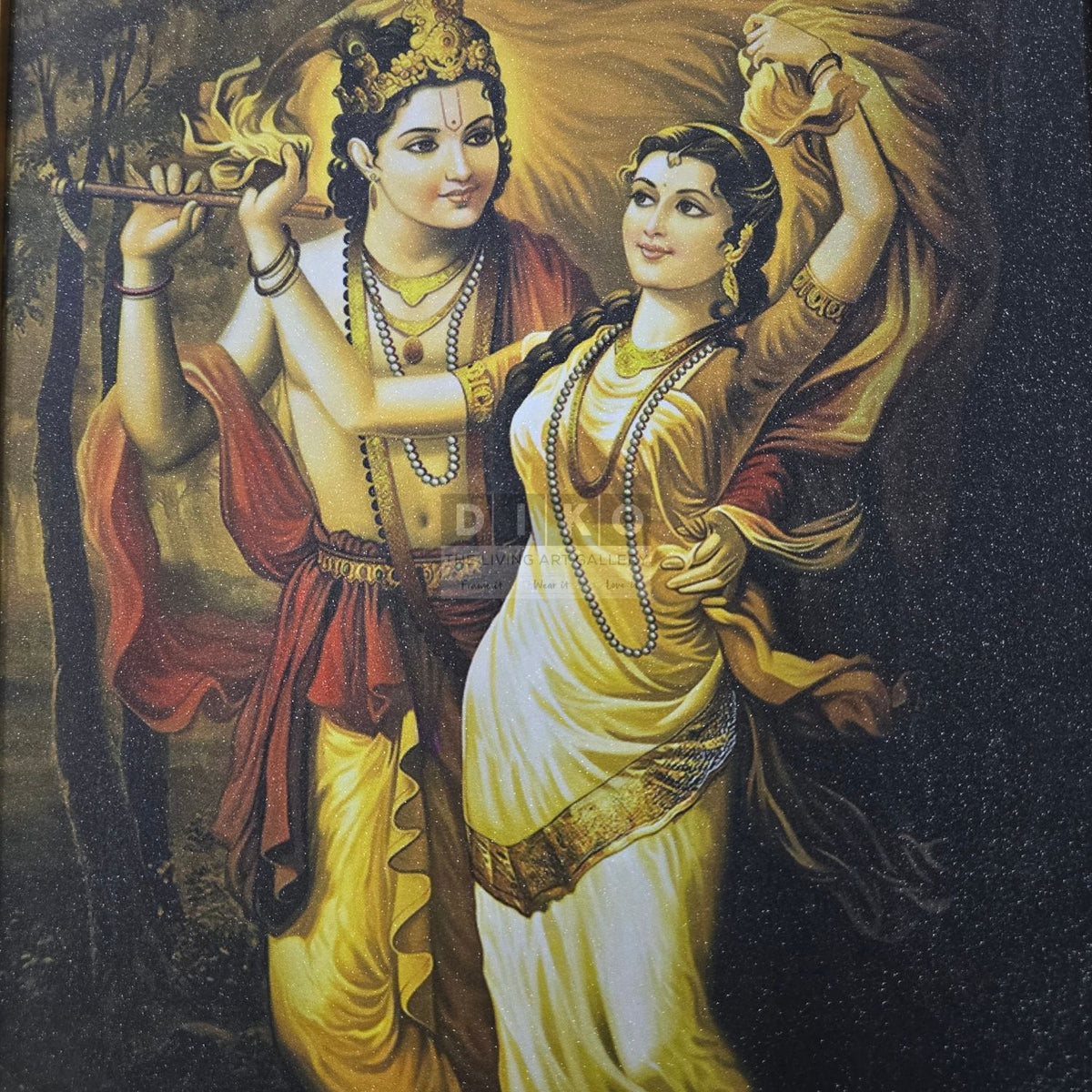 Divine Radha Krishna Love Dance Wall Art Frame