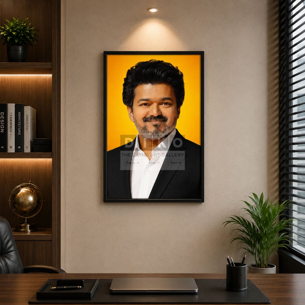Premium Framed Celebrity Portrait – Black & Gold Edition