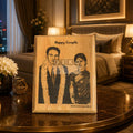 Personalized Couple Wooden Carvings Photo Plaque – Custom Handmade Anniversary & Wedding Gift