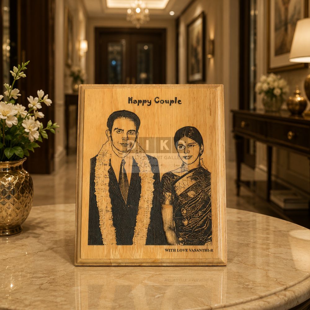 Personalized Couple Wooden Carvings Photo Plaque – Custom Handmade Anniversary & Wedding Gift