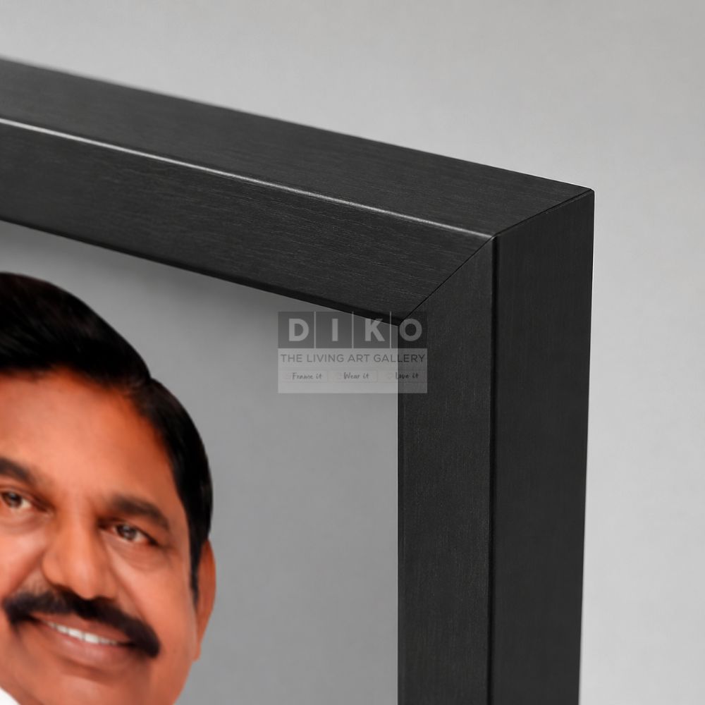 Framed Portrait of Edappadi K. Palaniswami – Premium Black Wooden Photo Frame