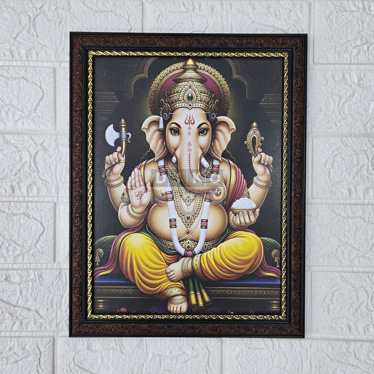 Divine Ganesha Blessings – Traditional Framed Wall Art