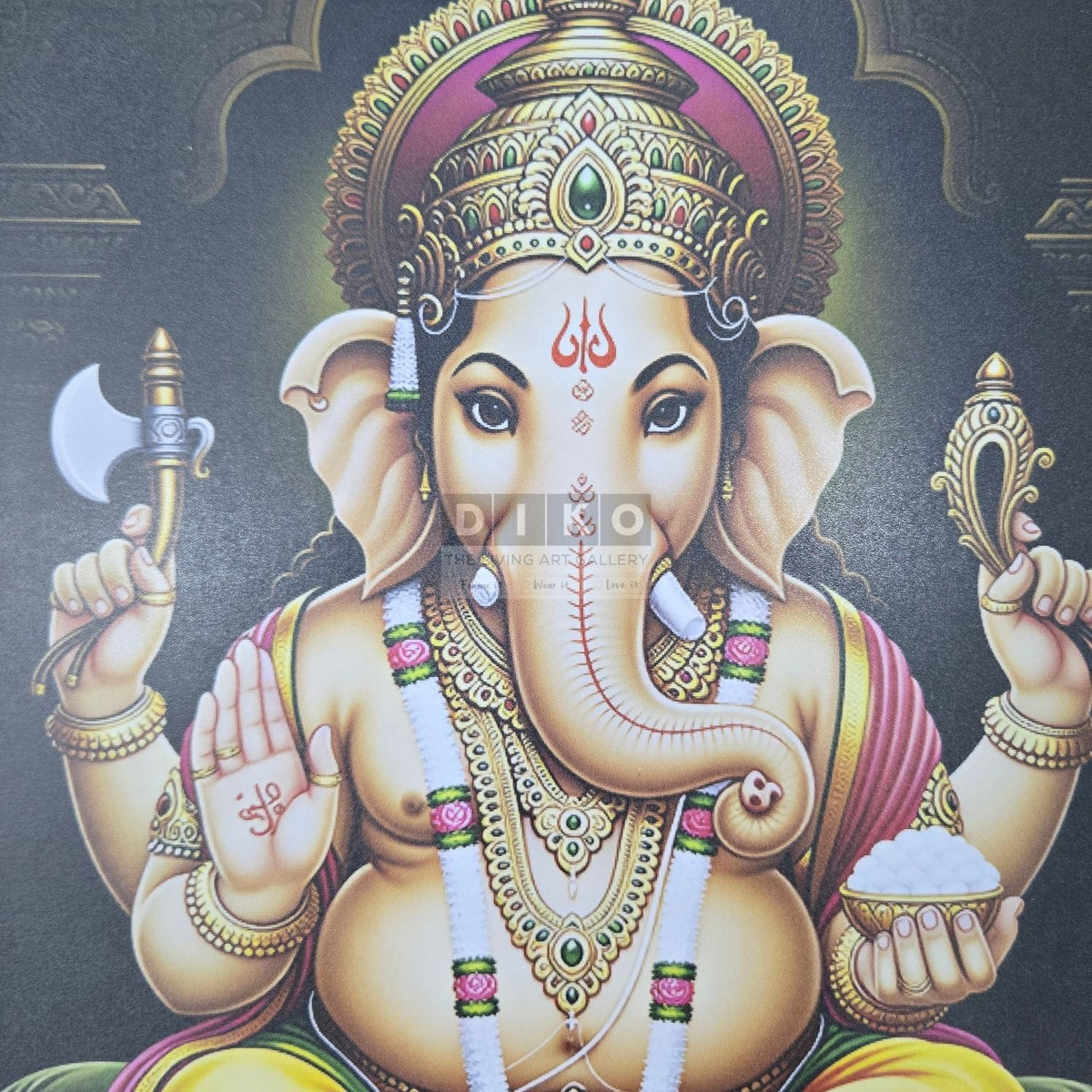 Divine Ganesha Blessings – Traditional Framed Wall Art