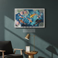 Golden Koi Lotus Pond Wall Art