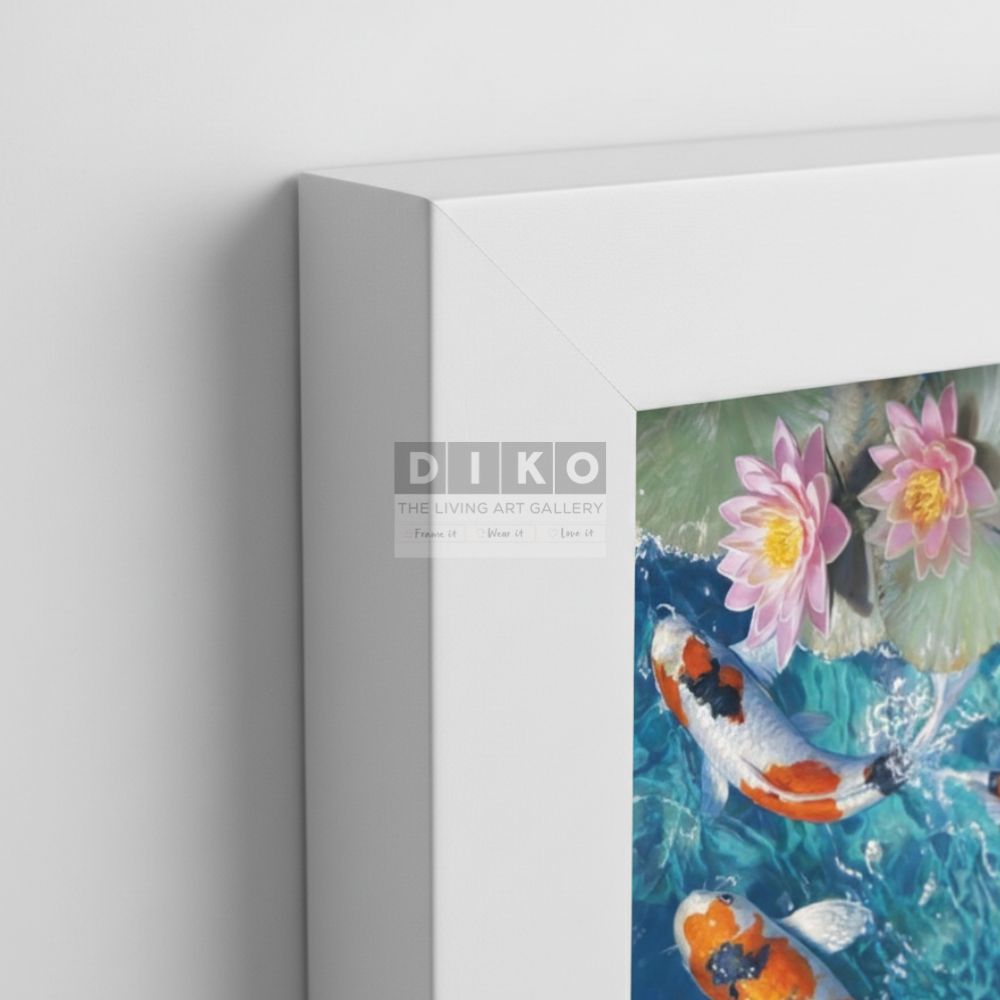 Golden Koi Lotus Pond Wall Art