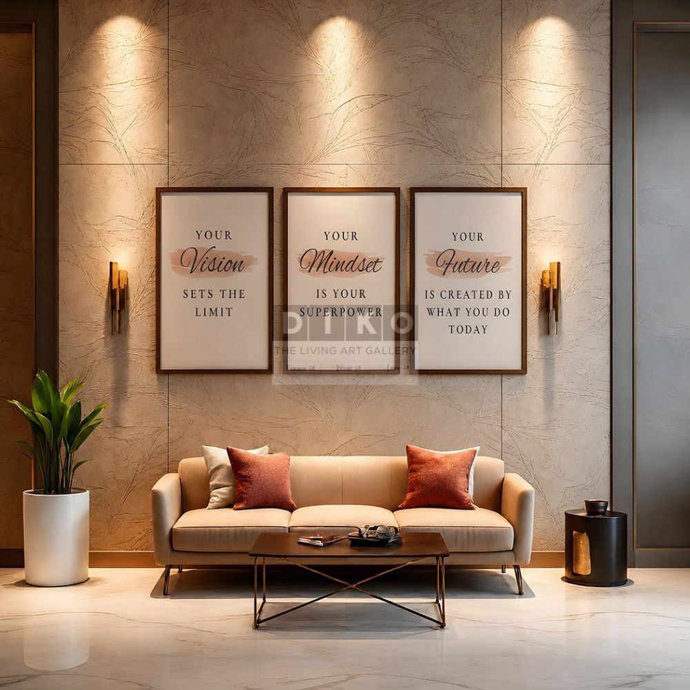 Inspirational Motivational Wall Art Frame Set – Modern Minimalist Quote Posters for Living Room & Office Decor