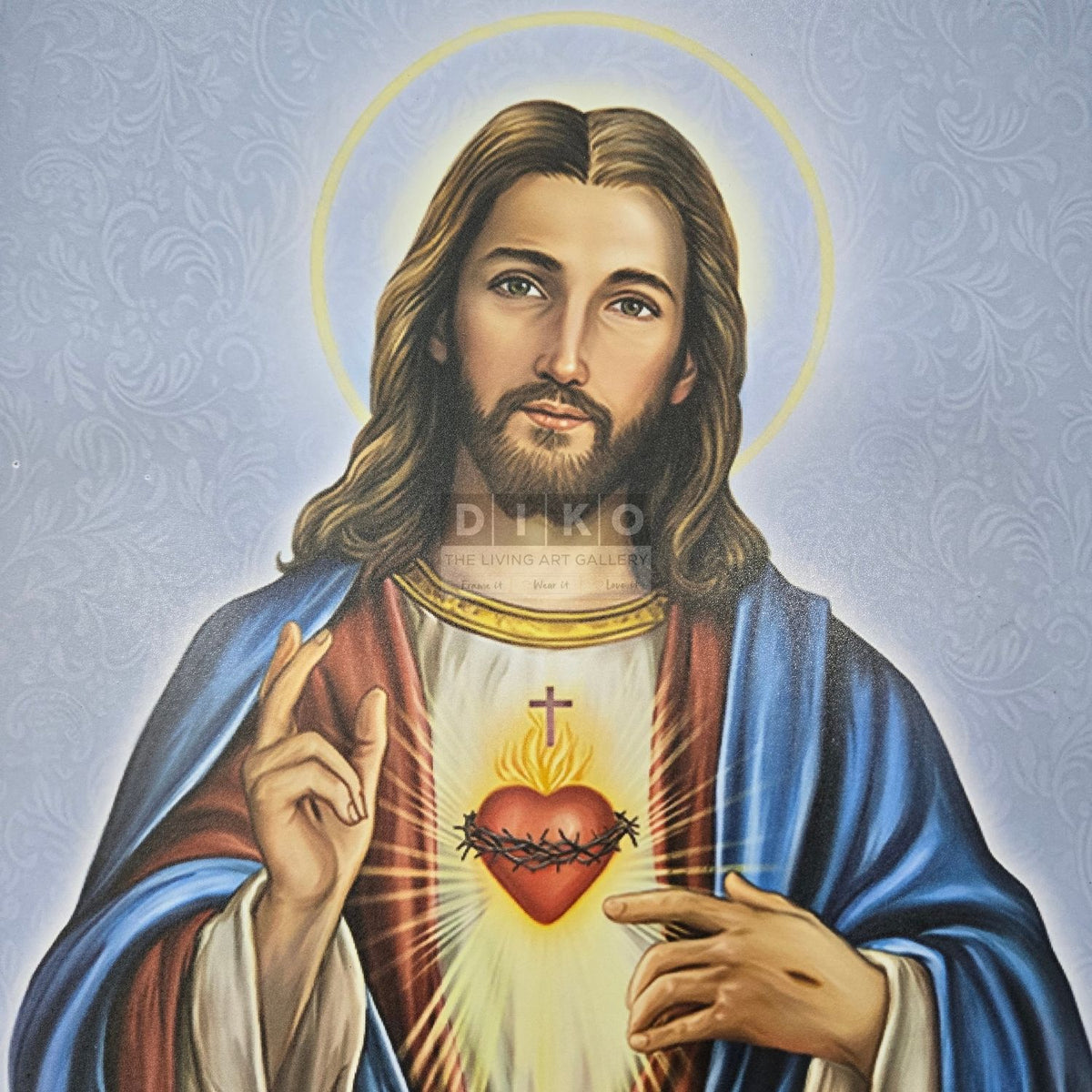 Sacred Heart of Jesus Framed Wall Art – Premium Wooden Frame Christian Spiritual Decor