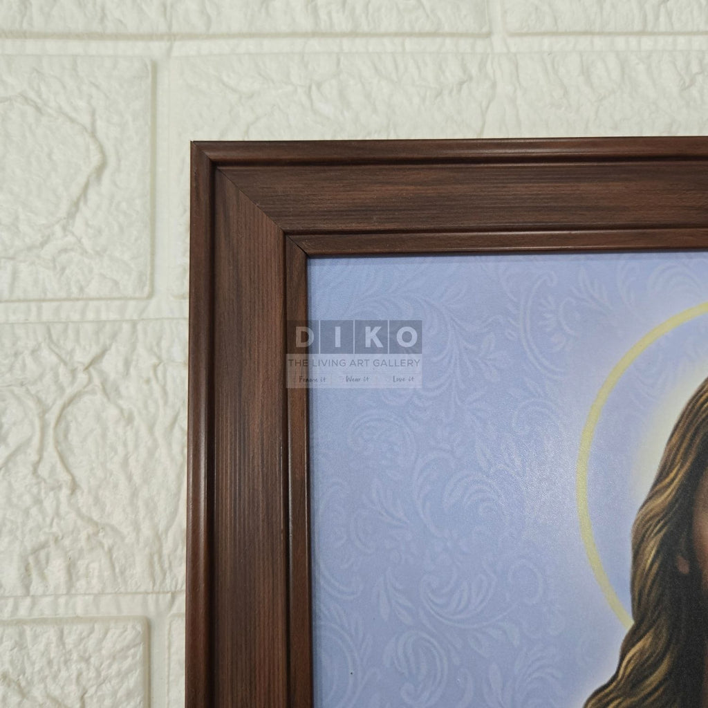 Sacred Heart of Jesus Framed Wall Art – Premium Wooden Frame Christian Spiritual Decor