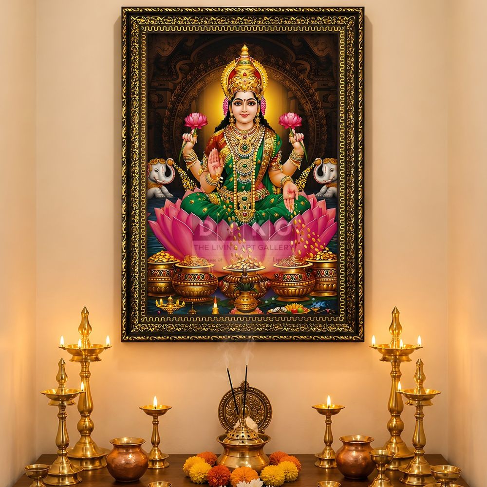 Mahalakshmi Divine Prosperity – Premium Framed Wall Art