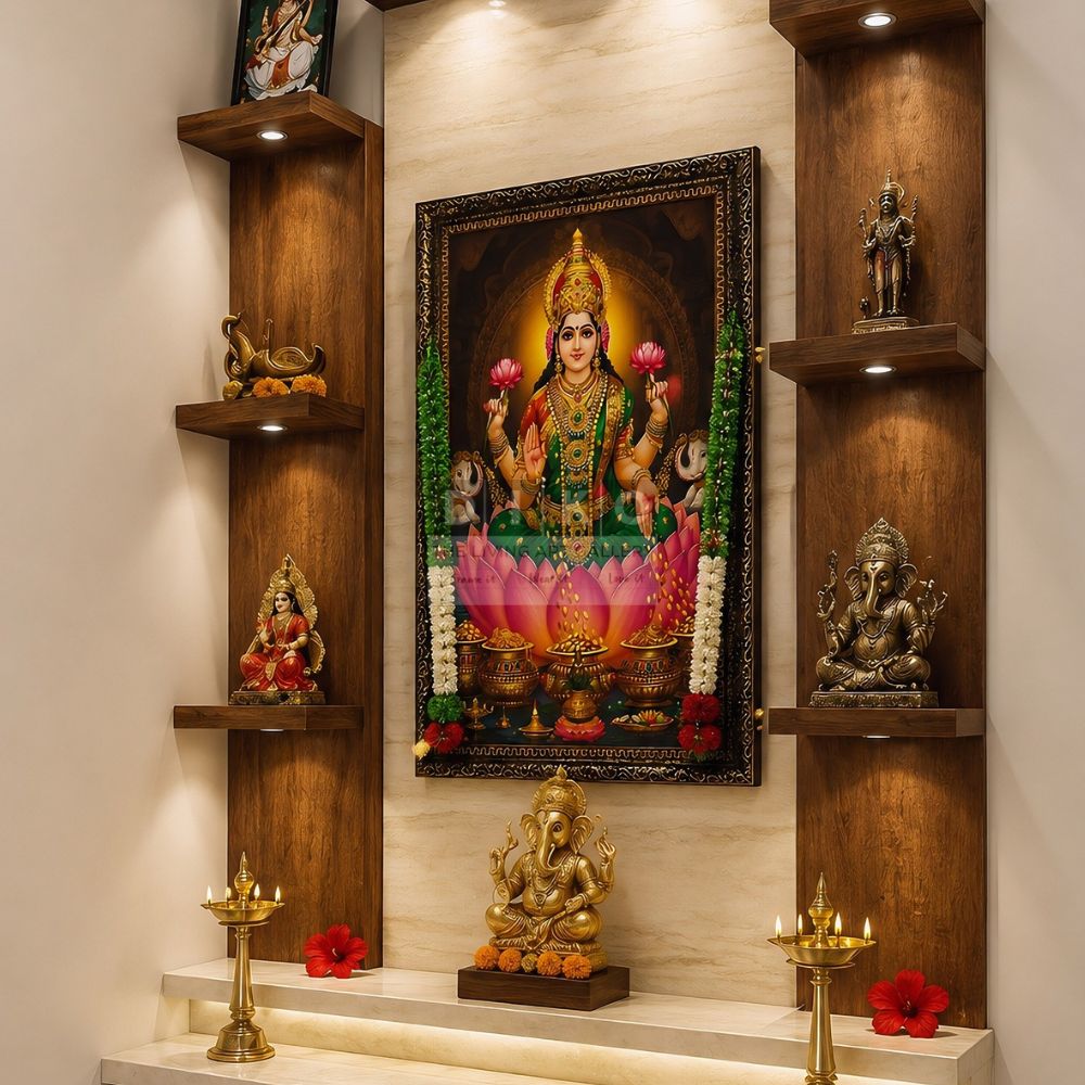 Mahalakshmi Divine Prosperity – Premium Framed Wall Art