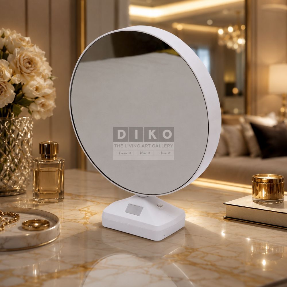 Smart Round Magic Mirror with Custom Photo Display