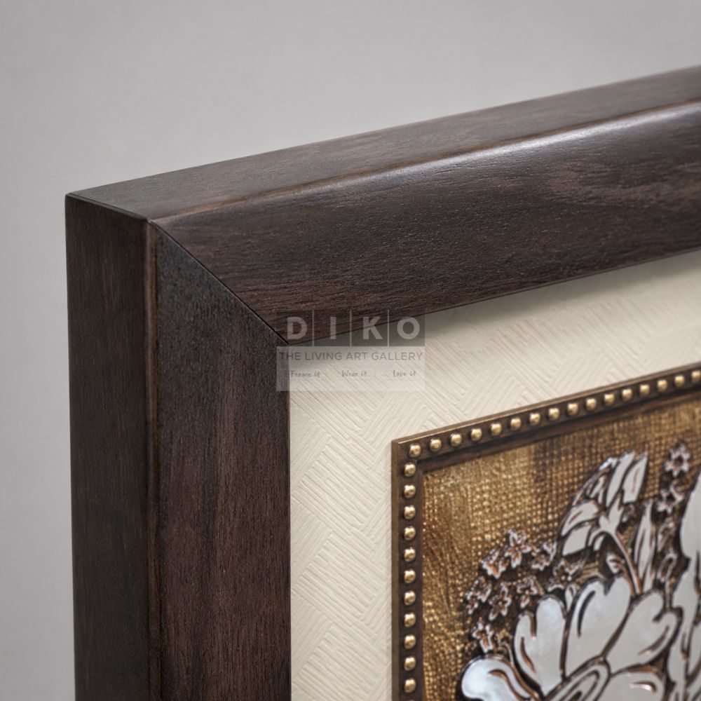 Rustic Floral Metallic Wall Art Frame – Elegant Vertical Home Decor
