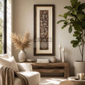 Elegant Floral Metallic Wall Art Frame – Luxury Vertical Home Decor