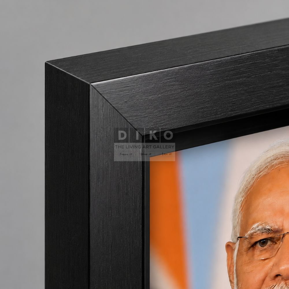 Elegant Indian Leader Prime Minister Modi Wall Art – Black Frame Edition