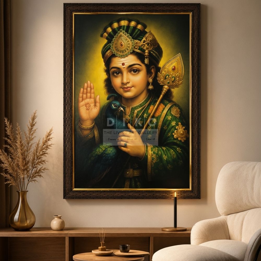 Divine Blessings of Young Murugan – Traditional Framed Art