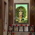 Divine Lord Murugan with Peacock Feather Aura Wall Art Frame