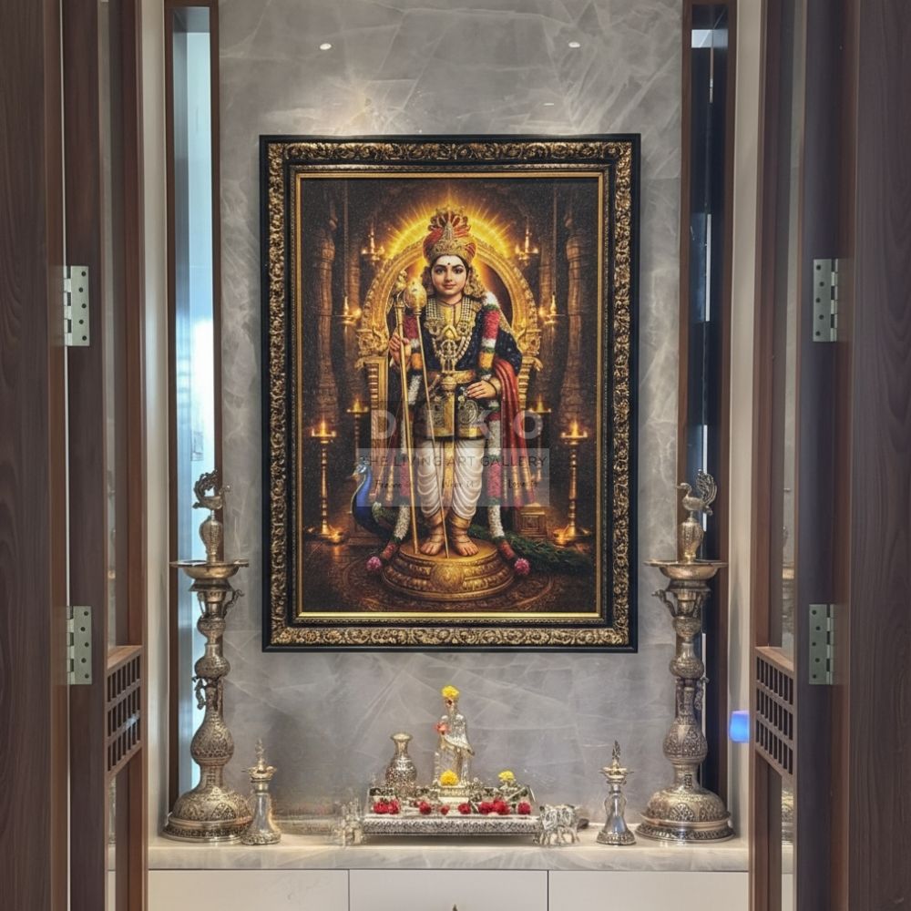Divine Lord Murugan (Kartikeya) Wall Art Frame
