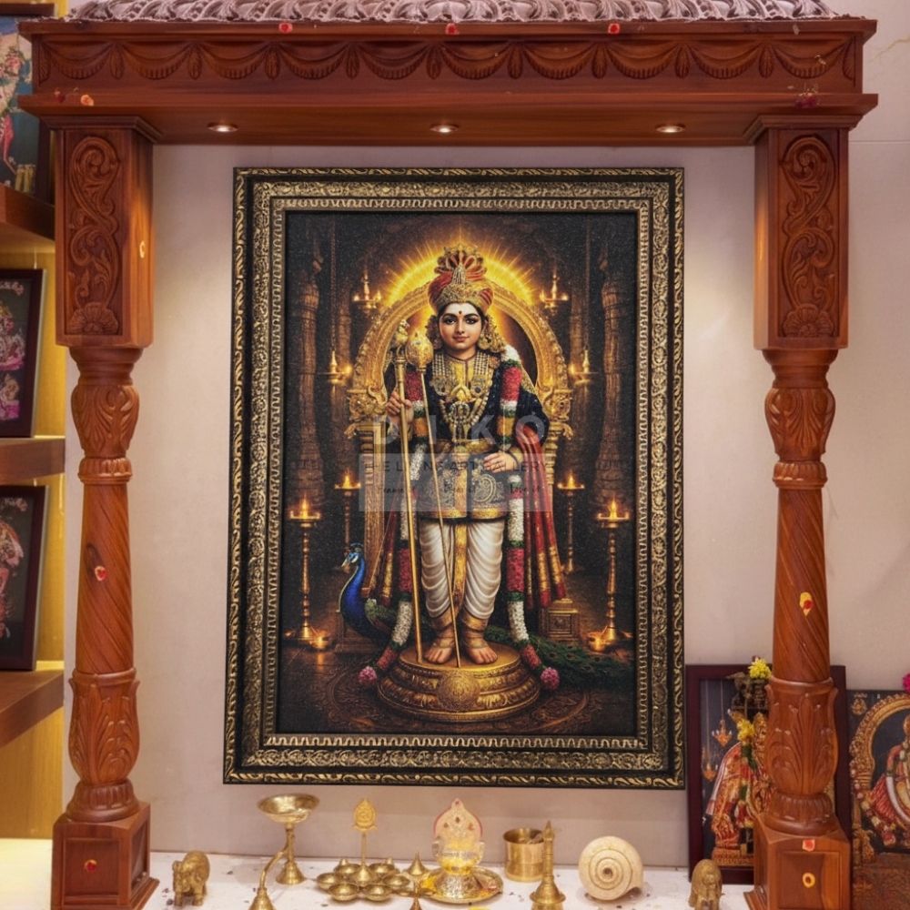 Divine Lord Murugan (Kartikeya) Wall Art Frame