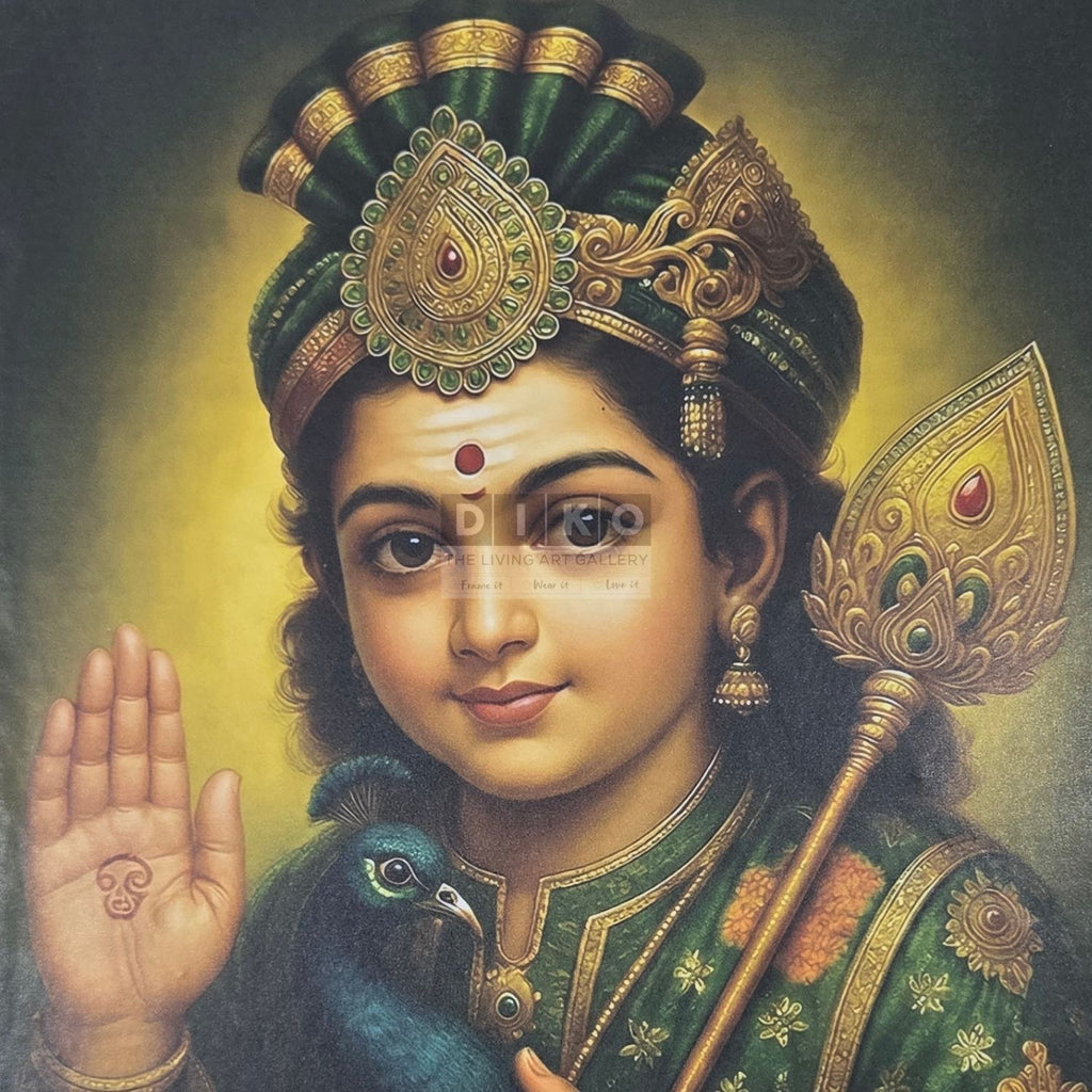 Divine Blessings of Young Murugan – Traditional Framed Art