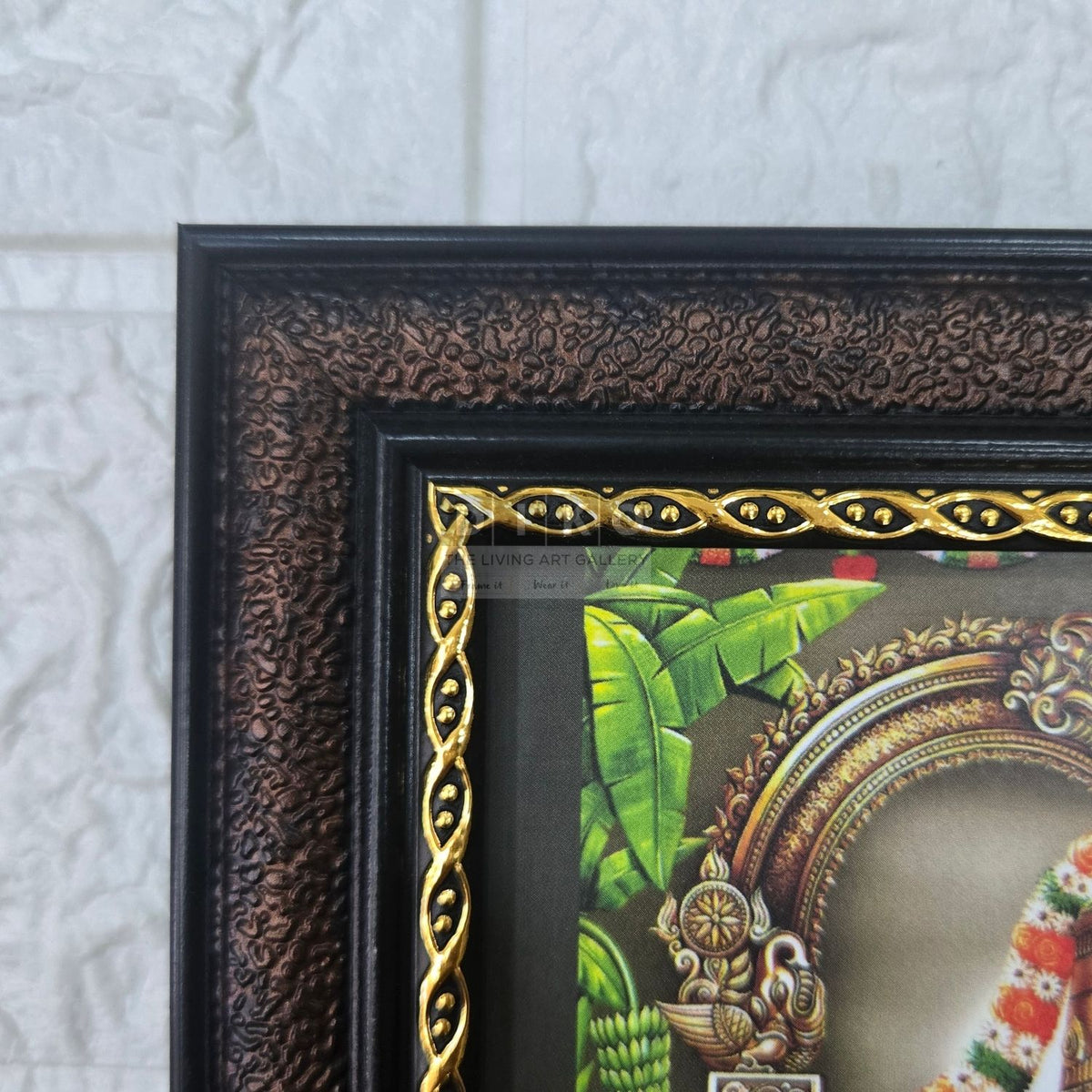 Divine Panchayatana Deities Framed Wall Art – Balaji, Lakshmi, Ganesha, Saraswati & Murugan Premium Temple Style Frame