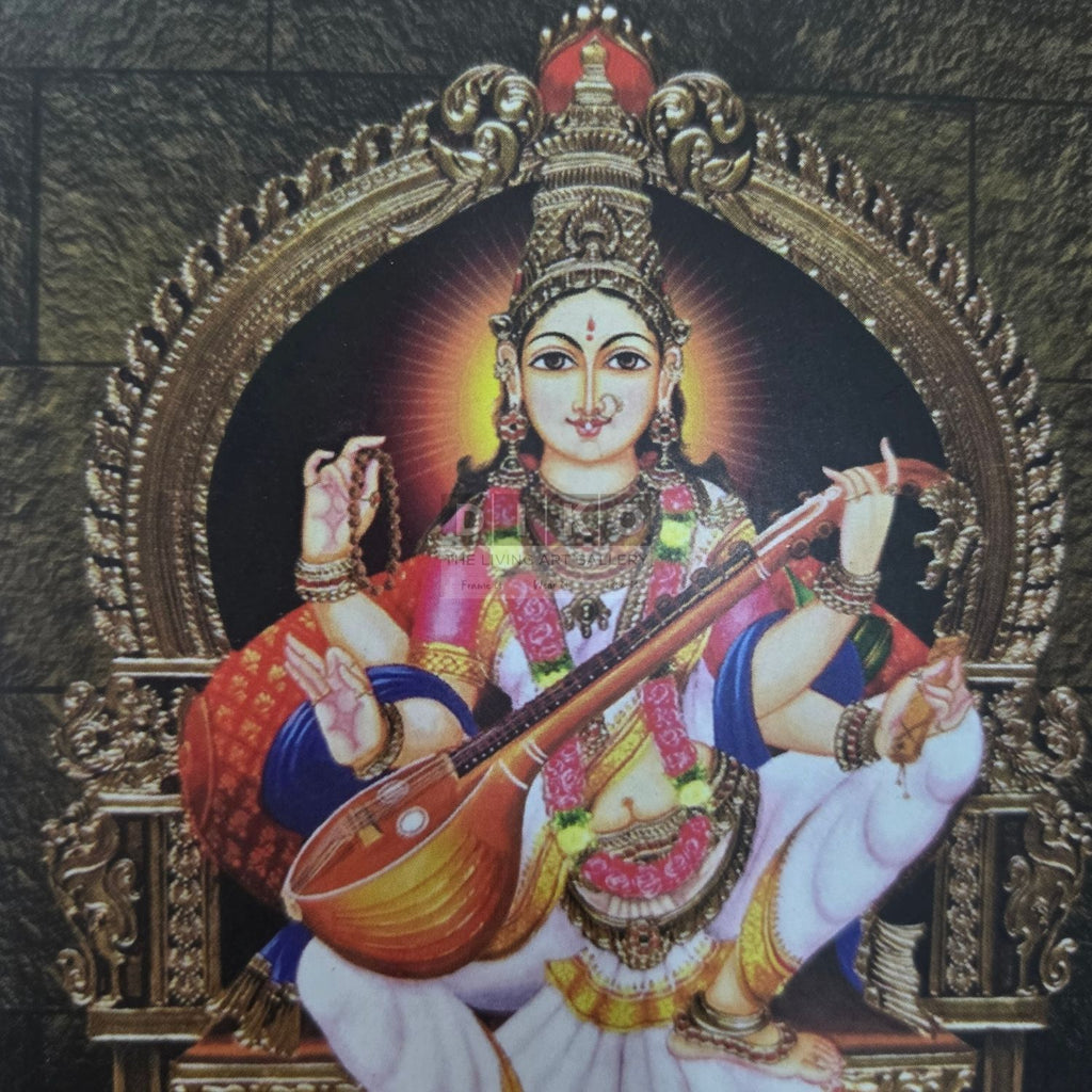 Divine Panchayatana Gods Framed Wall Art – Balaji, Lakshmi, Ganesha, Saraswati & Murugan Premium Long Frame