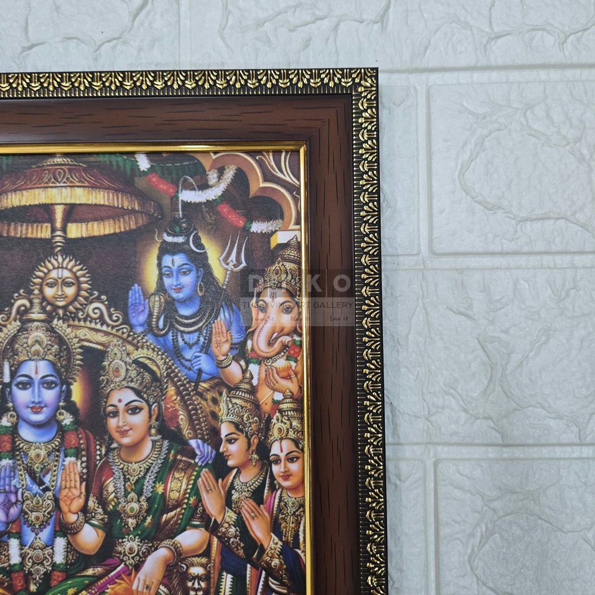 Premium Ram Darbar Wooden Wall Frame with Ornate Golden Border