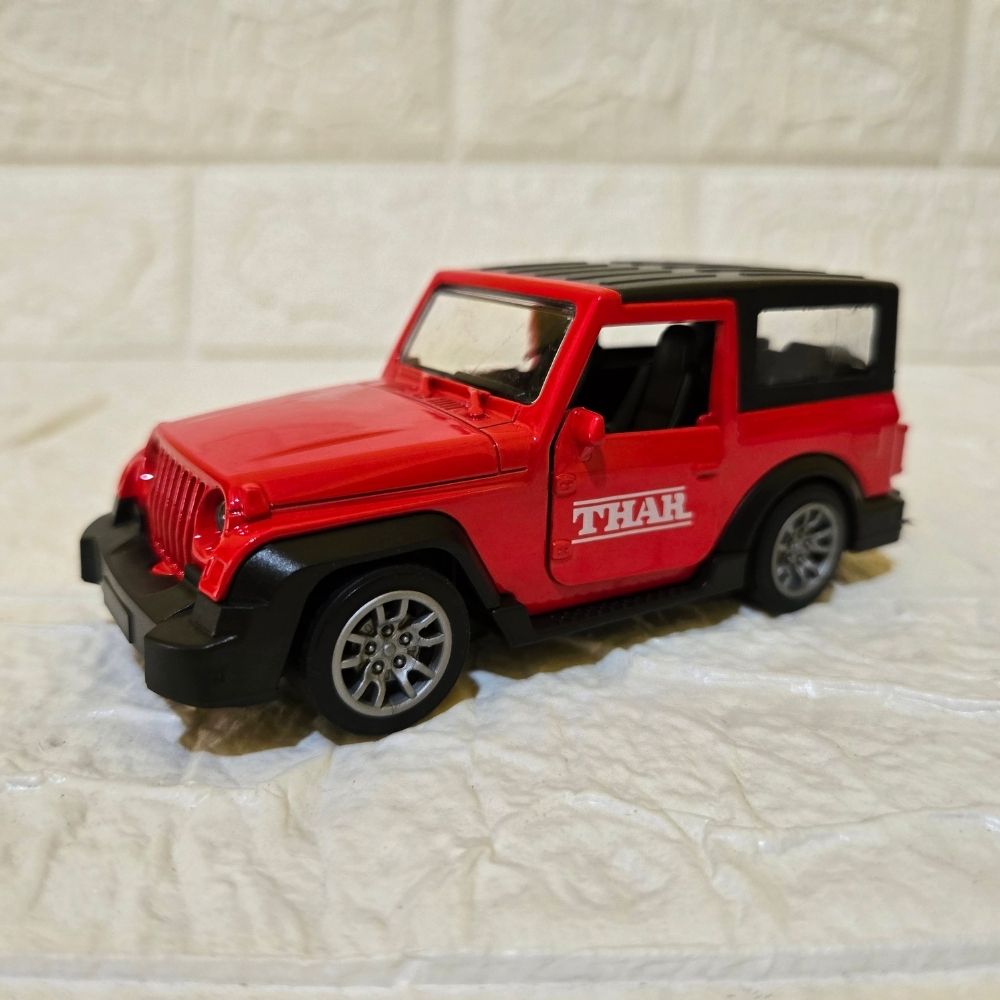 Red Mahindra Thar Metal Die Cast