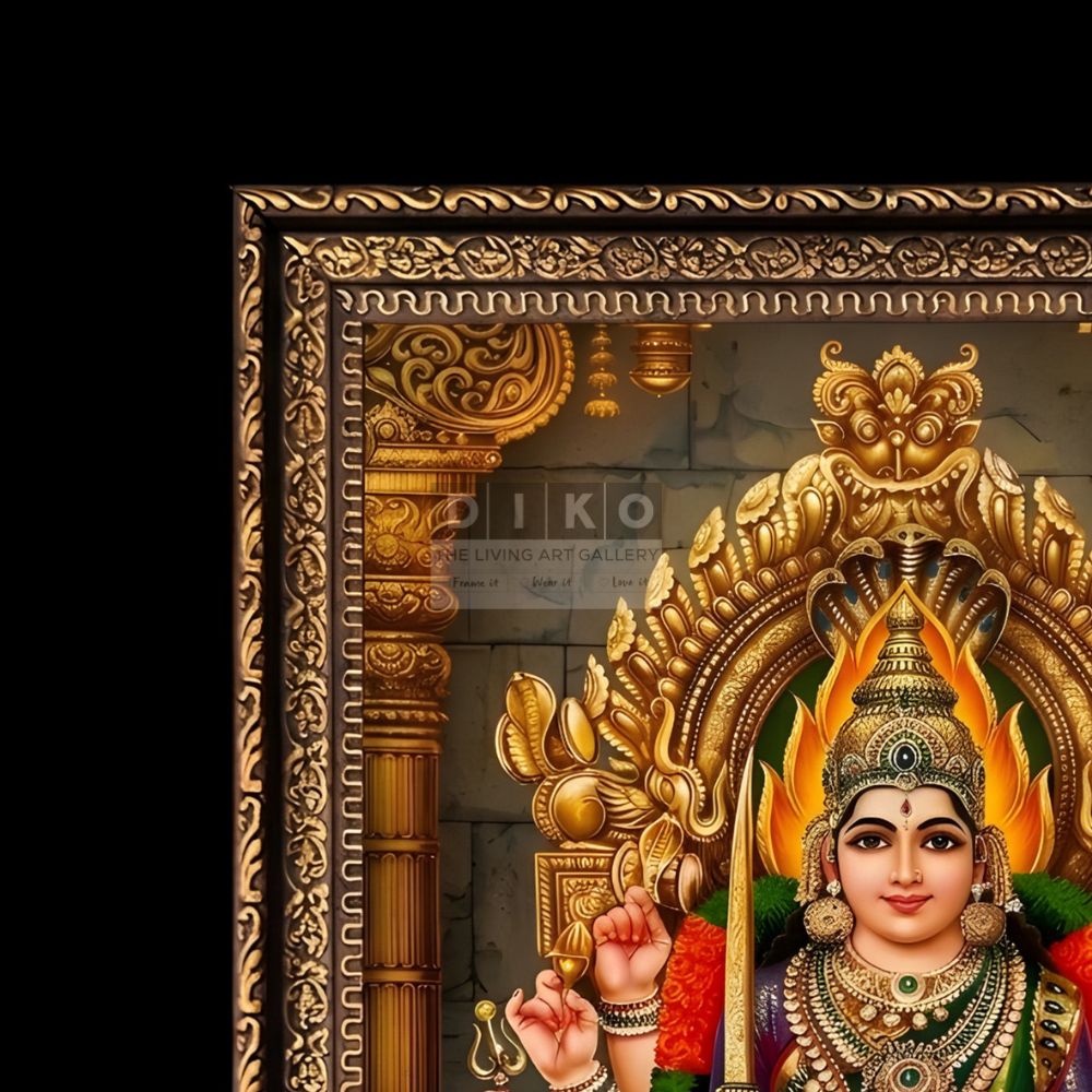 Divine Samayapuram Amman Framed Wall Art for Home & Pooja Room