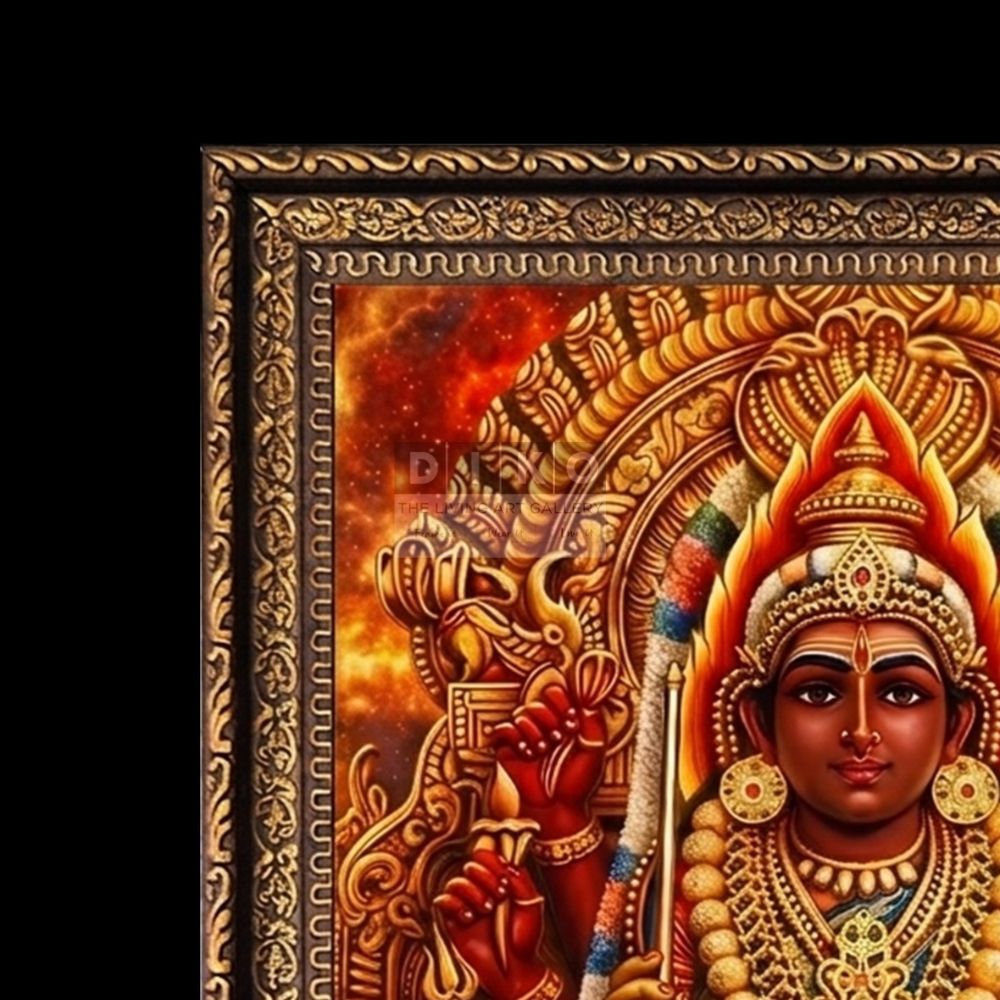 Divine Samayapuram Amman Framed Wall Art for Home Temple & Spiritual Decor