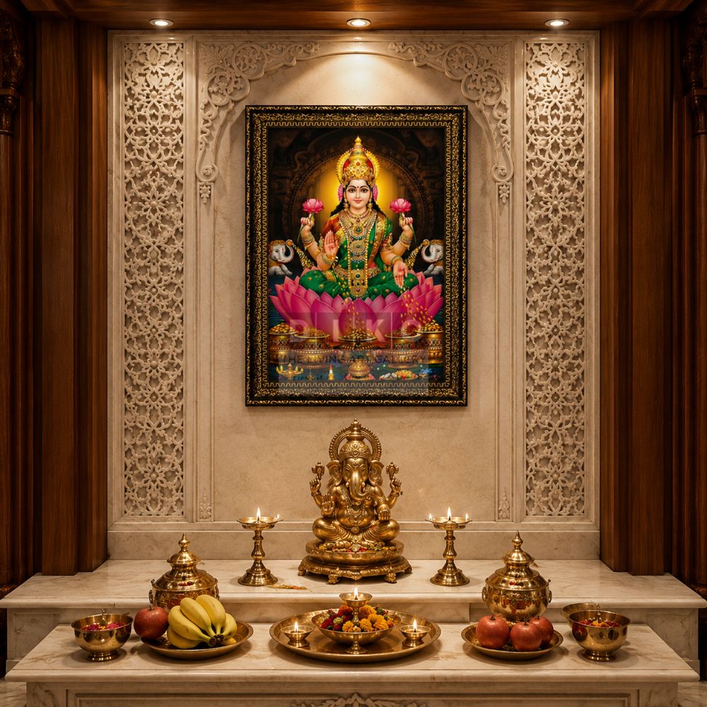Mahalakshmi Divine Prosperity – Premium Framed Wall Art